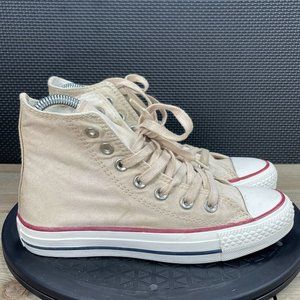Converse All Star Chuck Taylor Women's Size 5.5 Tan Canvas High Top Sneakers